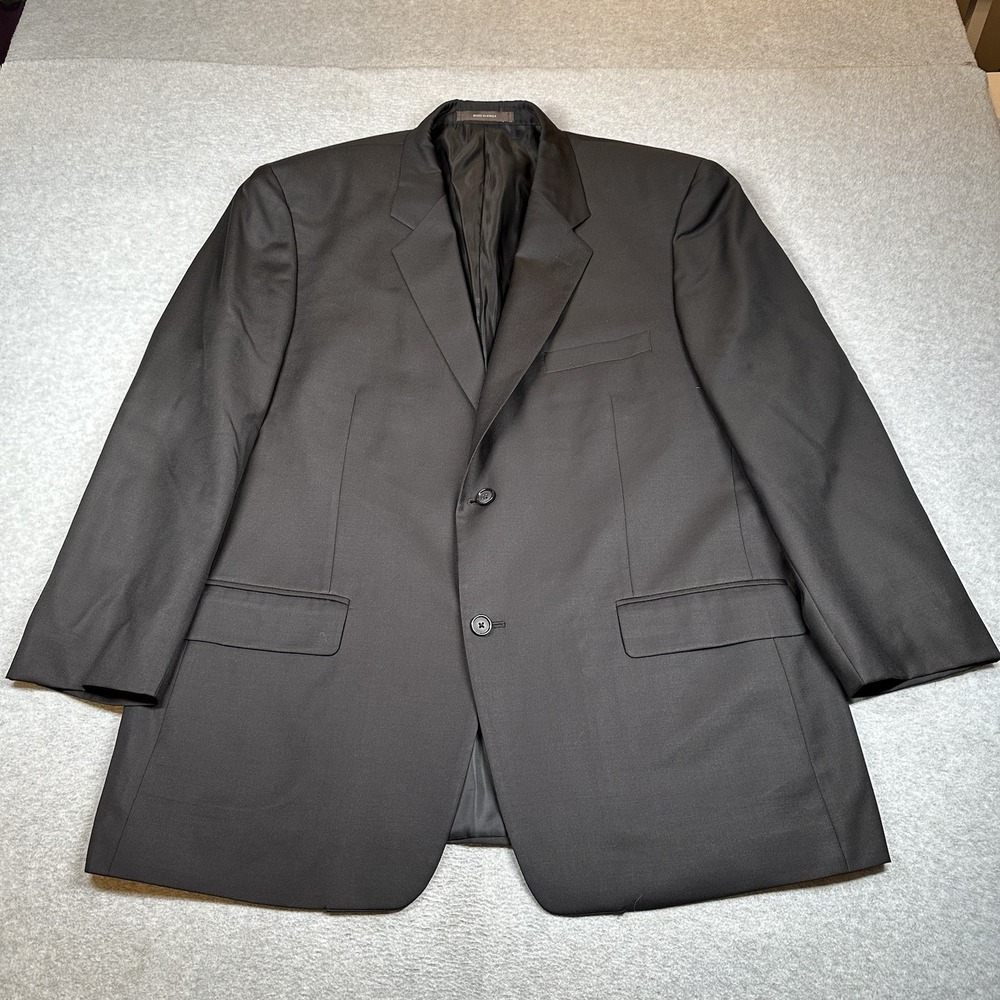 Tasso Elba Men's‎ Black Wool Blend Blazer Jacket Size 46R Classic Fit 2-Button